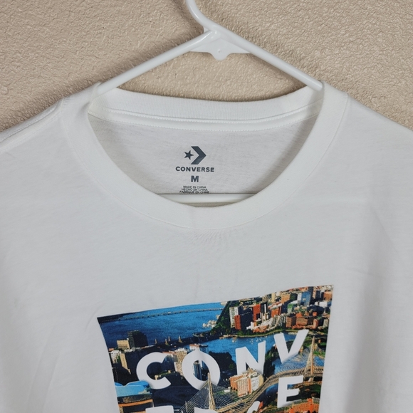 Converse men's tee shirts white blue Sz M - Picture 7 of 8